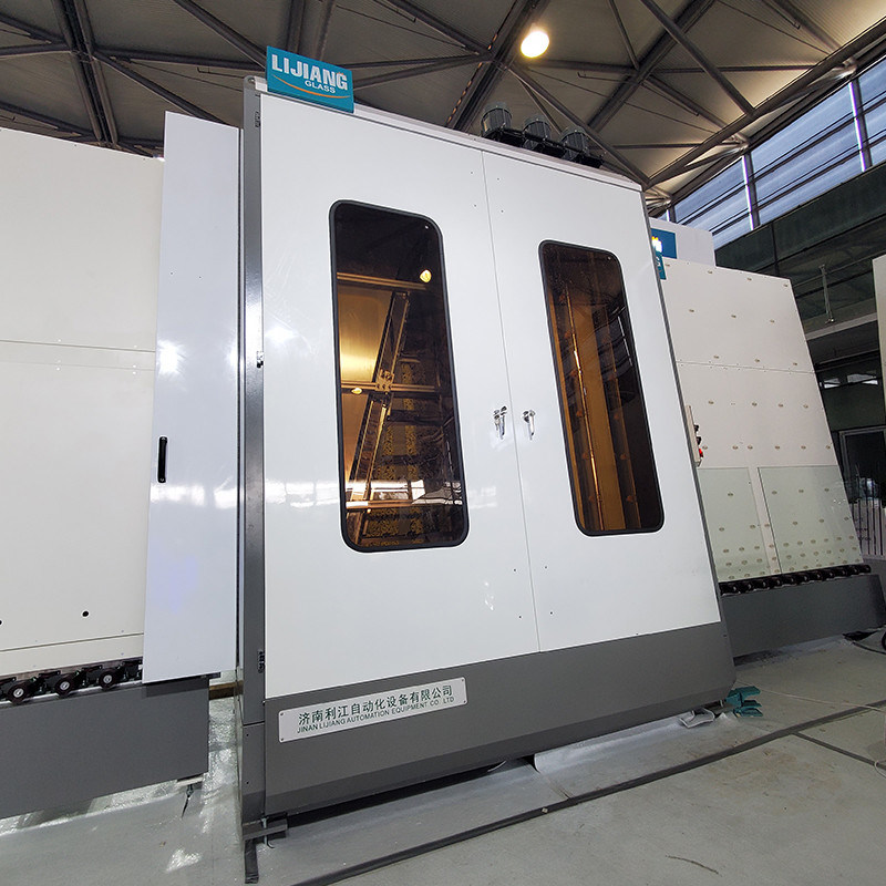 آلة غسيل الزجاج العمودية الأوتوماتيكية ذات الحجم الكبير مع 6 قطع من الفرشاة الناعمة